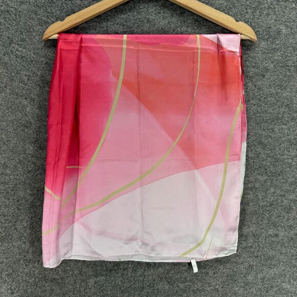 Lancome Scarf Women Pink Colorblock Square Neck Silk Multifunctional - Picture 1 of 3